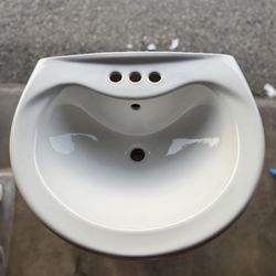 Round White Ceramic Bathroom Sink