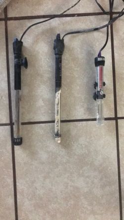 Three aquarium heaters