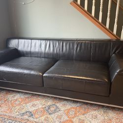 Black Leather Ikea Couch 
