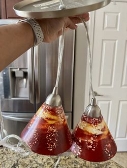 Pair Of Pendant Lights In Excellent Condition . Almost New