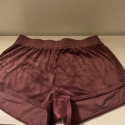 Women's Refuge Athletic Shorts in soft fabric red burgundy wine color size large