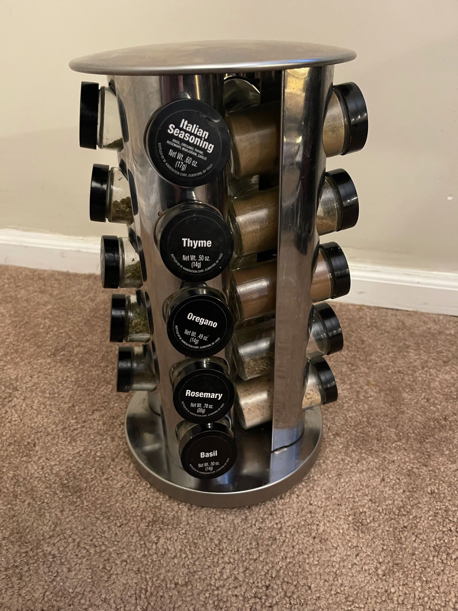 Rotating 20-slot Spice Rack