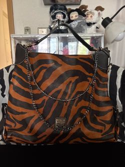 Dooney & Bourke Tiger Print Leather Hobo Bag