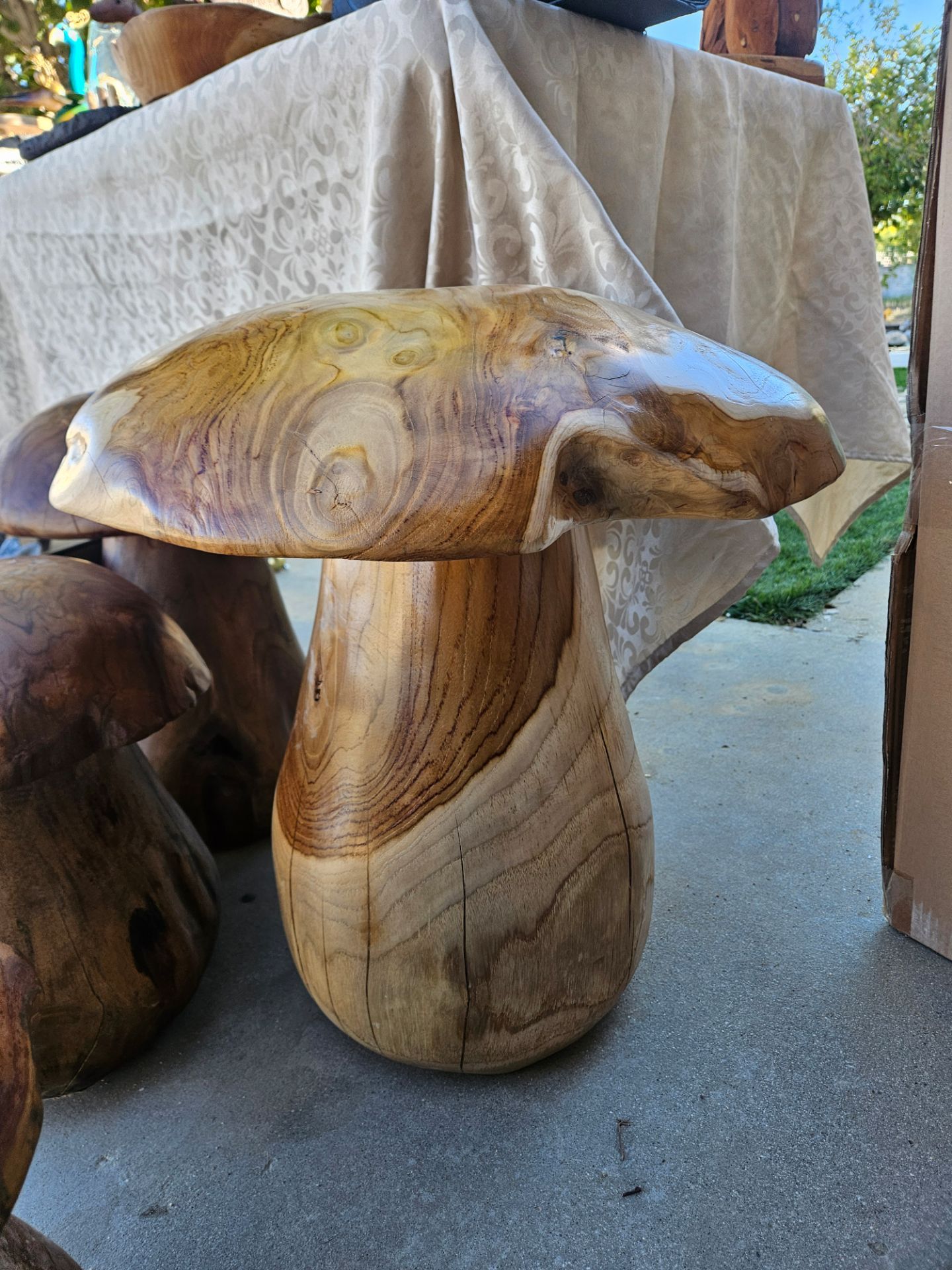 Hand-Carved Solid Wood Mushroom Stool for Sale in Juniper Hills, CA ...