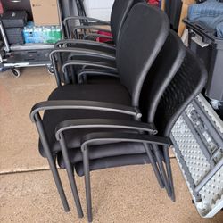 6 Black Office Chairs 
