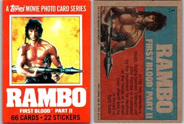 1985 Rambo First Blood Part II 66 Card Complete Vintage Base Trading Card Set