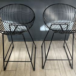 2 Black Metal Counter Chairs