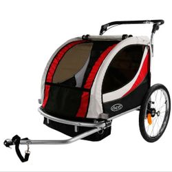3 in 1 Child Bicycle Trailer Jogger Stroller Kids Baby Bike for 2 Kids
