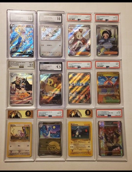 Huge Pokemon Card Mixed Graded Lot Of 12 Cards TCG CCG 