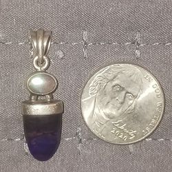 925 silver with rainbow moonstone and sugilite