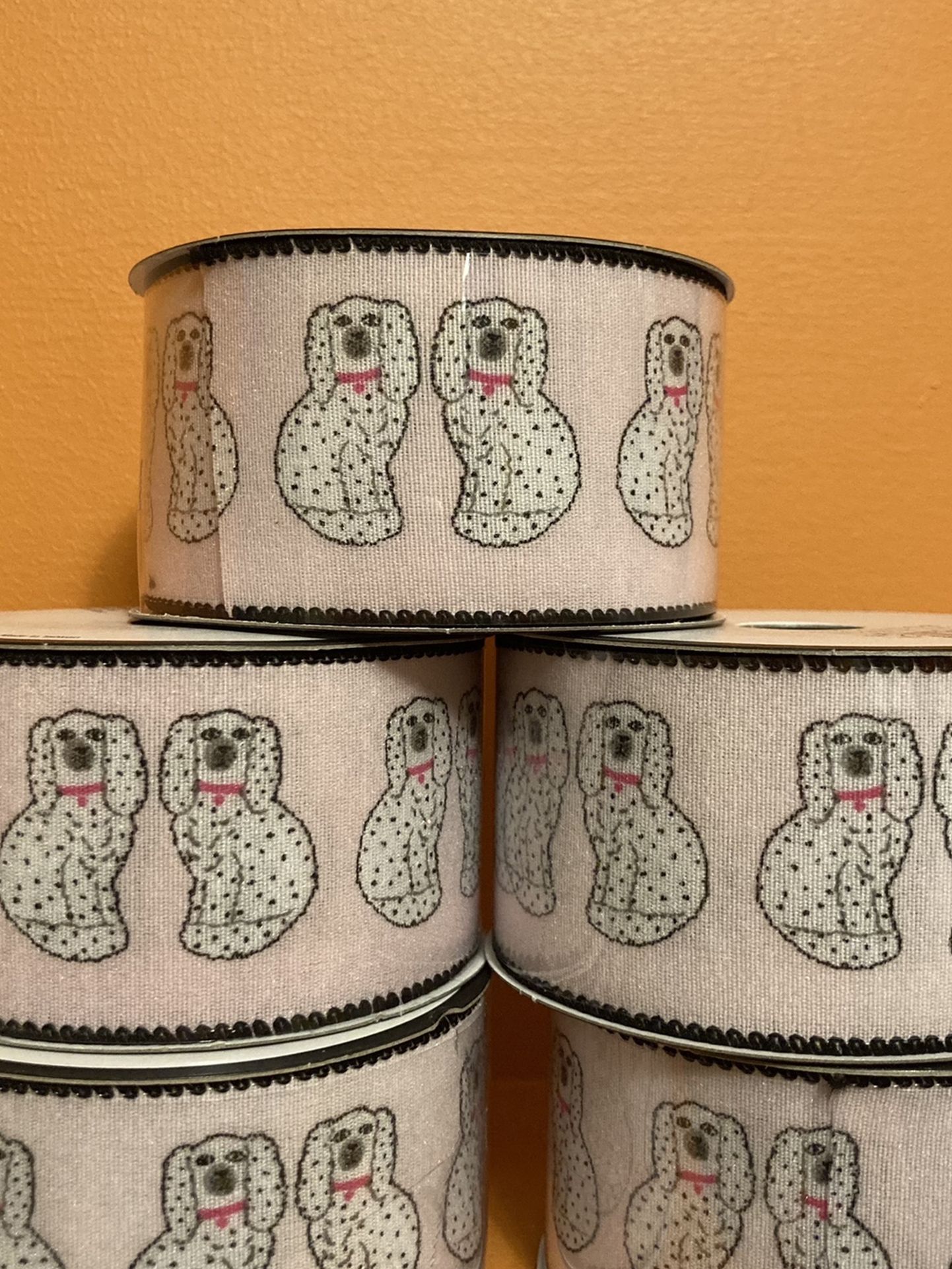 Five rolls of chinoiserie Staffordshire dog ribbon,All Products : American Fashion Style Bags On Sale