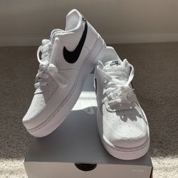Nike Size 9.5 Air Force 1 Low '07 (White Black Pebbled Leather) Dead Stock.