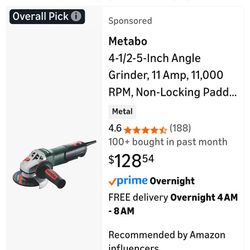 Metabo Four And A Half Inch Angle Grinder