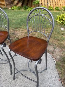 Metal and Wood Dining Chair