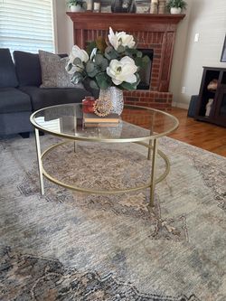 Round glass coffee table