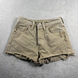 Levi's 501 Cut Off Jean Shorts Women’s 24 Brown Distressed Y2K Festival #3380