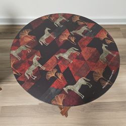 Round Side table With Indian Motif