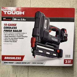 Hyper Tough 20V Max Brushless Cordless 16-Gauge Finish Nailer Kit