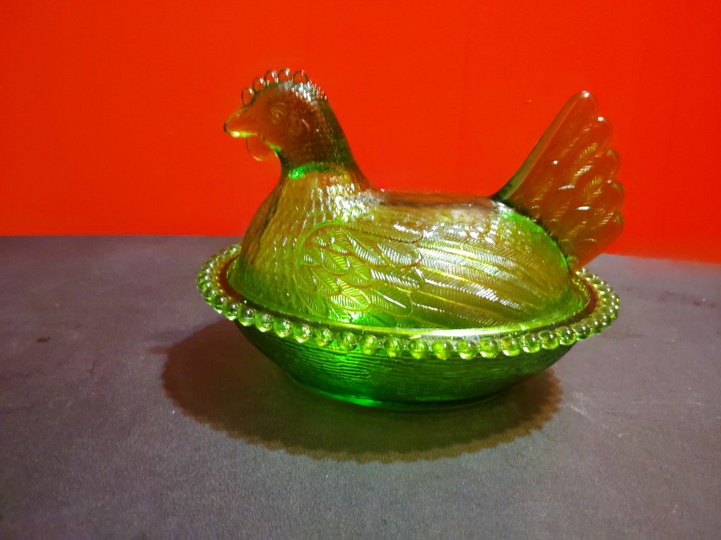 Rare Indiana Glass Hen