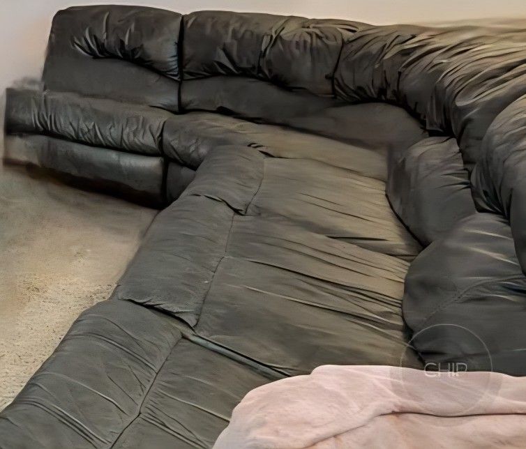 BlackLeather Reclining Sectional