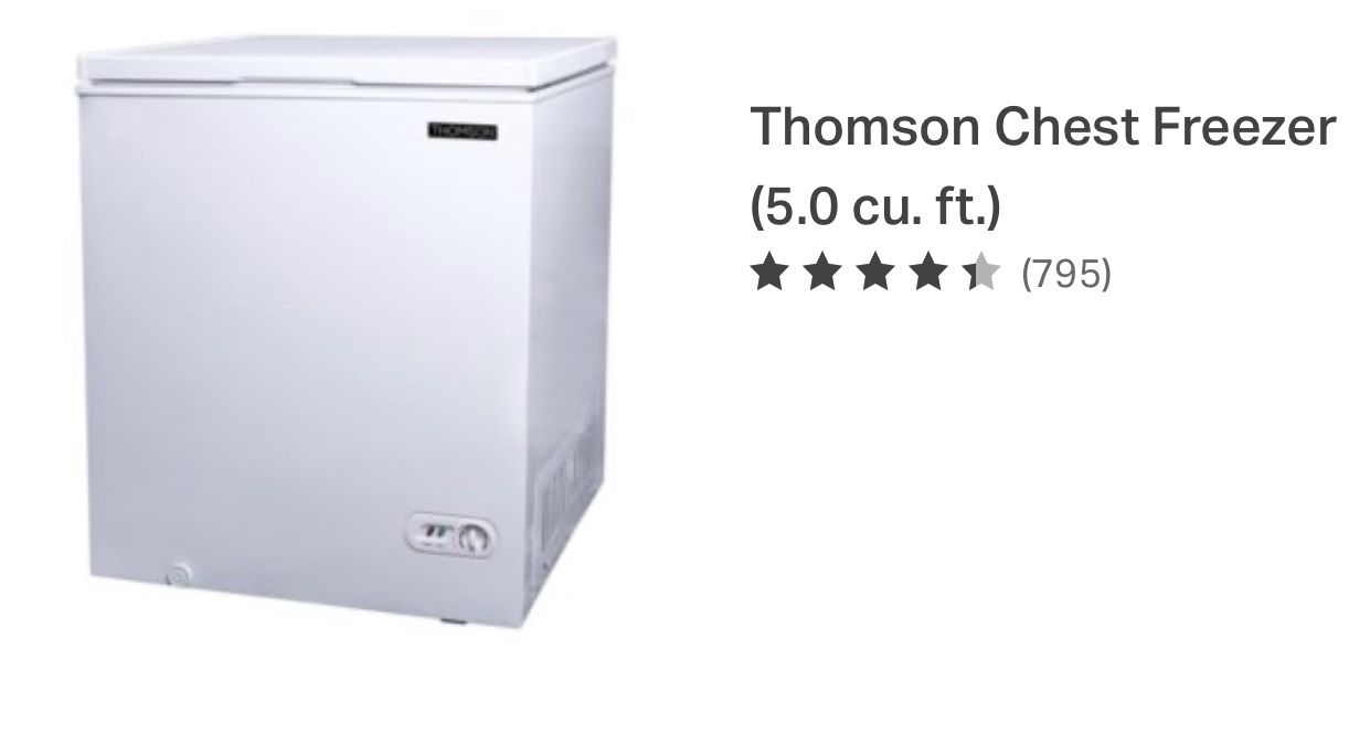 Chest freezer Thomson 5 cubic foot new in box
