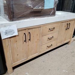 72in Bathroom Vanity With Top And Sinks