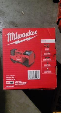 New, Nuevo, Milwaukee
M18 18-Volt Lithium-Ion Cordless Electric Portable Inflator (Tool-Only)