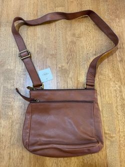 Fossil Corey Cognac Leather Crossbody Bag