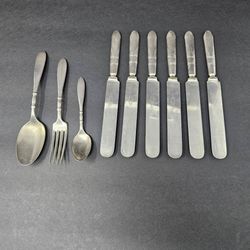 Vintage 1847 Rogers Bros QUEEN ANNE St Moritz Silverplate Flatware 9 Piece Lot