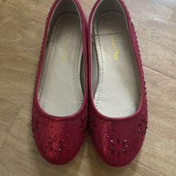 New DREAM PAIRS Girls Dress Shoes Slip-on Rhinestone Glitter Ballet Flats Size 13 