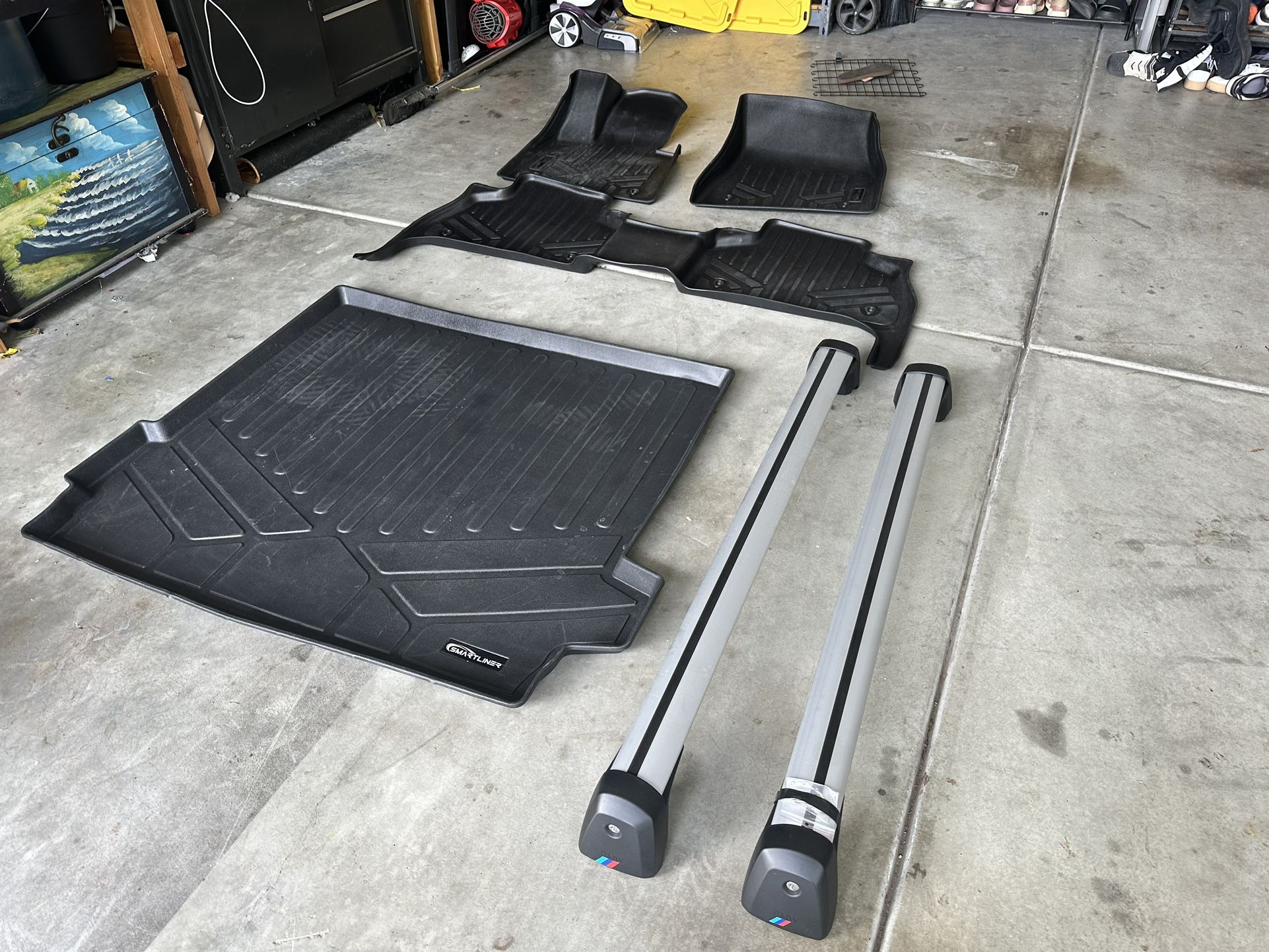 BMW X5 Roof rack / Cross Bars $200/ $100-All Weather mat