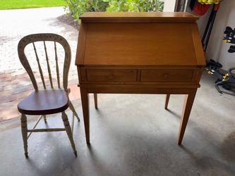 Wooden Secretary Desk with Drop Front