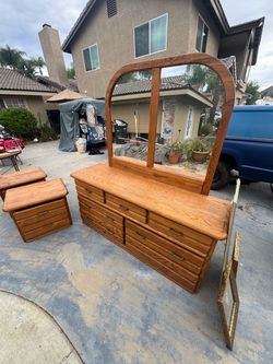 Dresser with Mirror and Nightstand Set