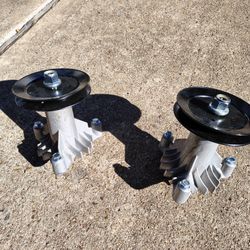  2 Riding Mower Deck Spindle Assembly With Pulleys 