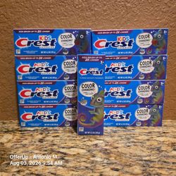 Crest Kids Color Changing Toothpaste | Bubble Gum x 7 & Strawberry Flavored x 2 | EX Dates: DE, AL, MR/27 & FB/28 |  for $20