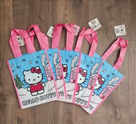 LOT  OF 5 HELLO KITTY SANRIO REUSABLE TOTE BAGS