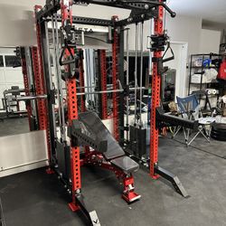 PRO SERIES Ultimate Half Rack Functional Trainer w/Smith Machine Bar | 320lb Stack | Gym Equipment | Fitness | Commercial | Squat Rack 