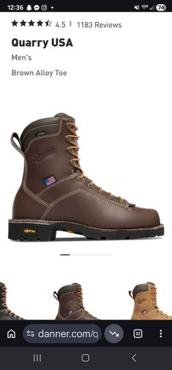 Size 7 men's Danner Quarry USA 8" BRN Boots