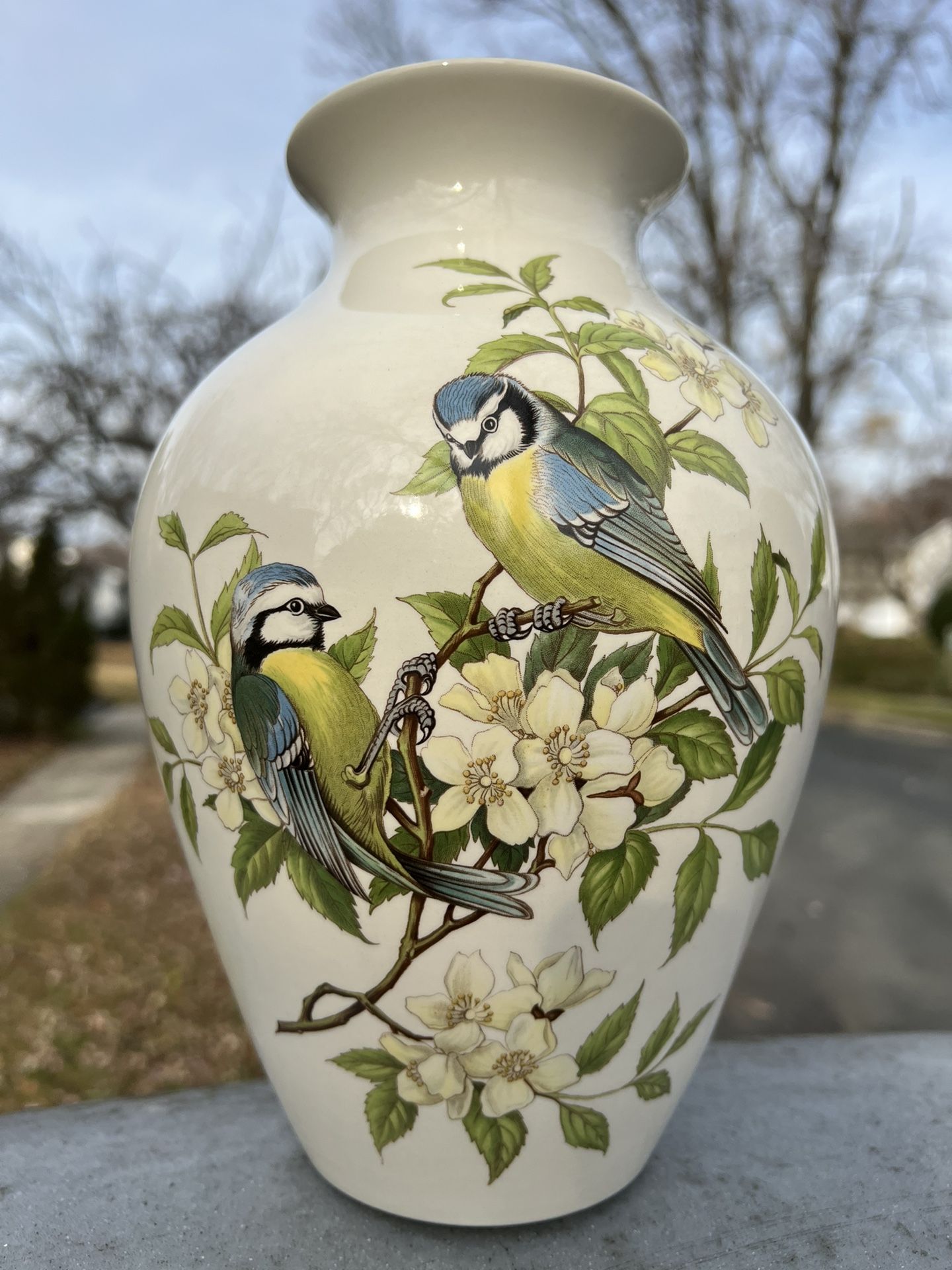 10” Spode Vase-Birds & Flowers
