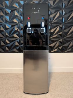 Primo Bottom-Loading Water Dispenser - 2 Temp (Hot-Cold) Water Cooler Water Dispenser for 5 Gallon Bottle w/Child-Resistant Safety Feature, Black