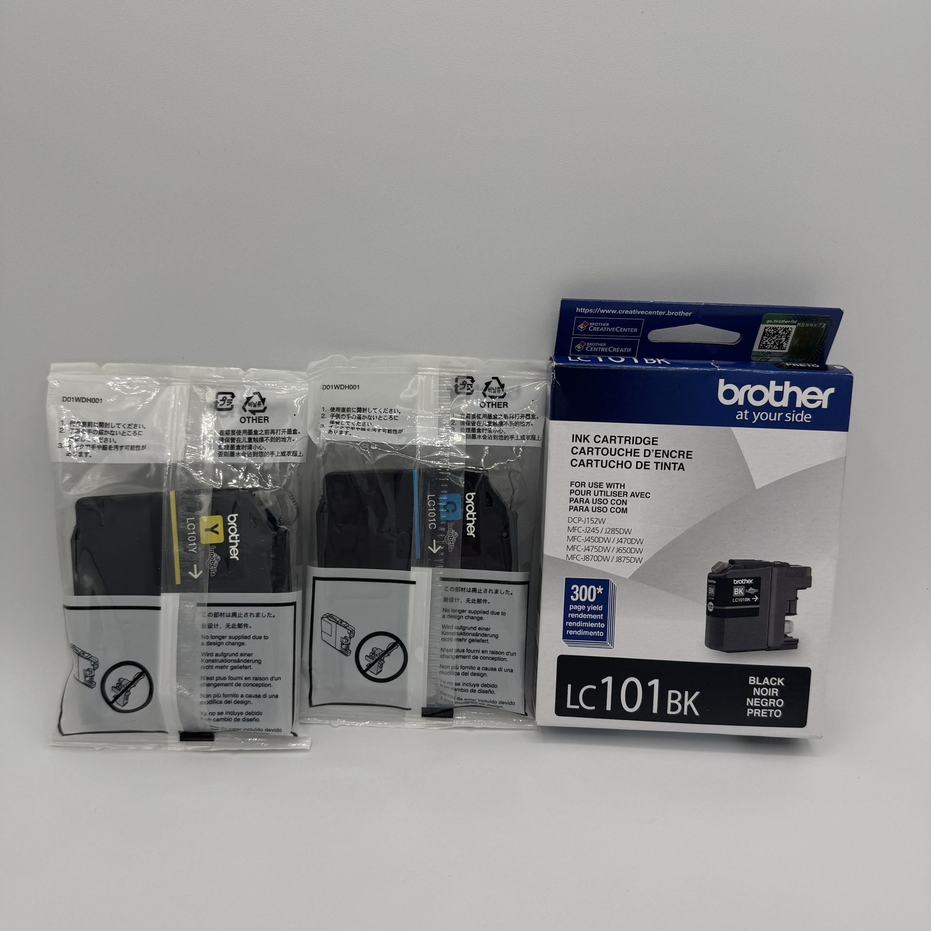 Genuine Brother LC101BK LC101Y LC101C Ink Cartridge Brand New