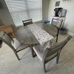 Like New Small Round Wood Dining Table Set with 4 Chairs - $600 or Best Offer