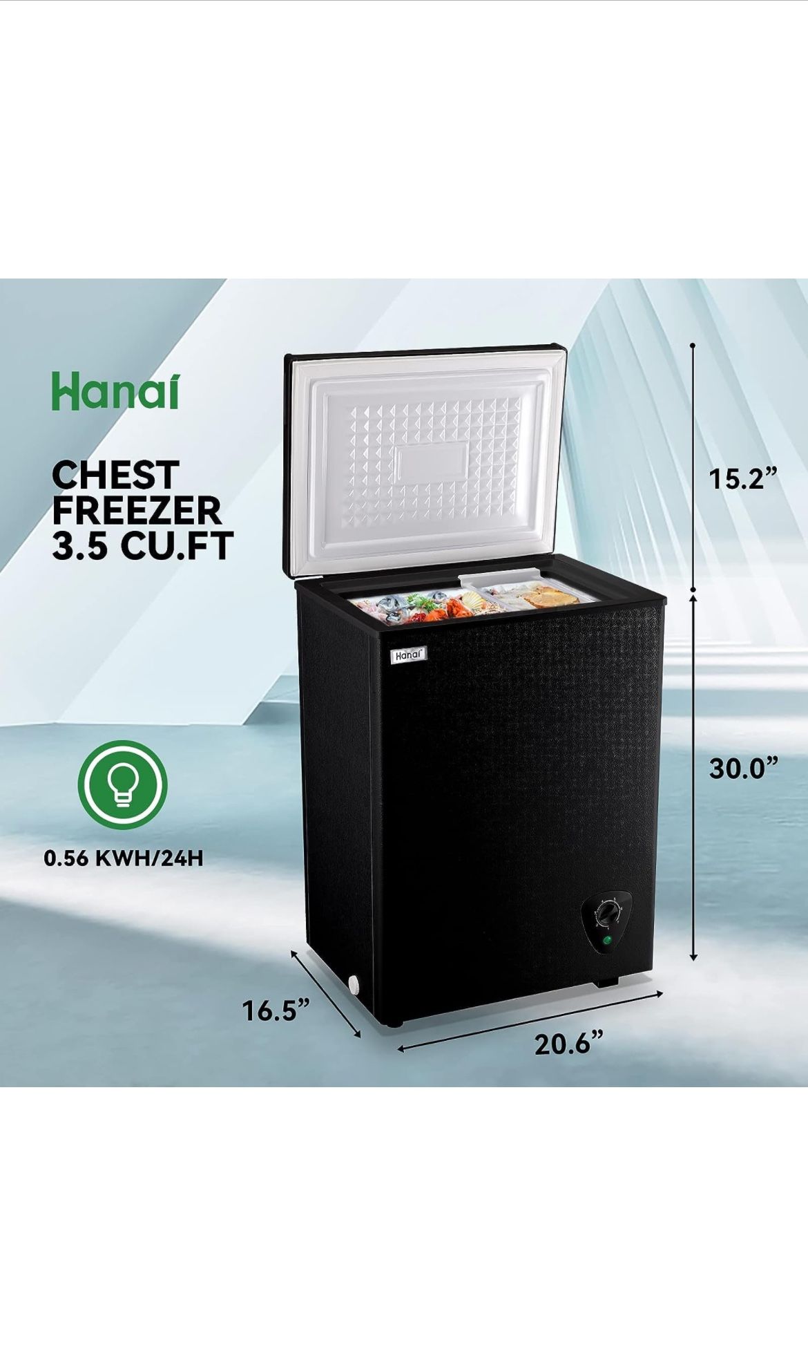 Hanai Chest Freezer 3.5 Cubic Ft Deep Freezer