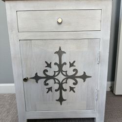 Wood End Table | Nightstand/Drawer | 2 Shelf | Storage