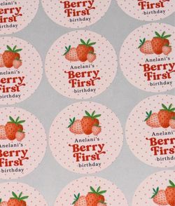 Strawberry party stickers