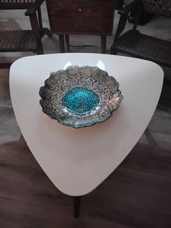 Modern Triangular Side Table with Tapered Wood Legs for Living Room, Bedroom