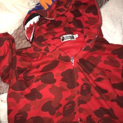 Red Color Camo Bape Hoodie Replica from