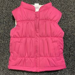 Carters Toddler girl size 12 month pink fleece lined puffer vest