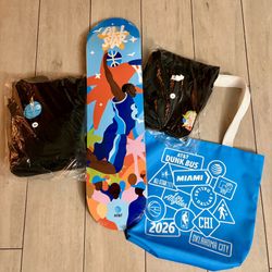 NBA AlI-Star 2026 AT&T SGA Dunk District Sealed Skateboard Deck + Hoodie+ Tee+Bag 