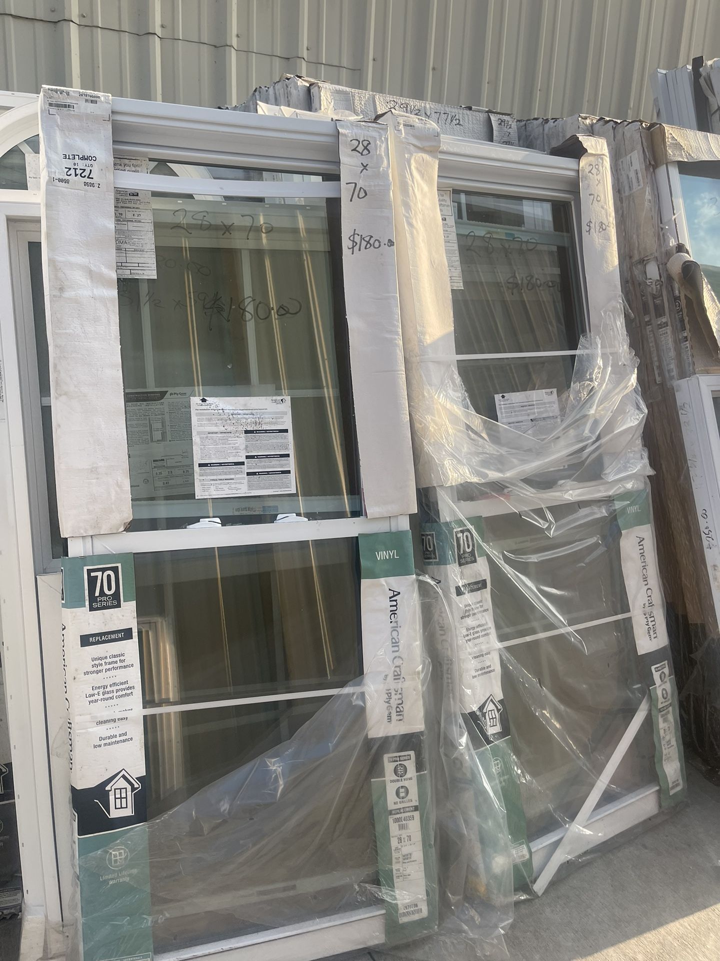Windows 28 x 70(2 available), 22x32, 36 x 48 picture window (2 avai)